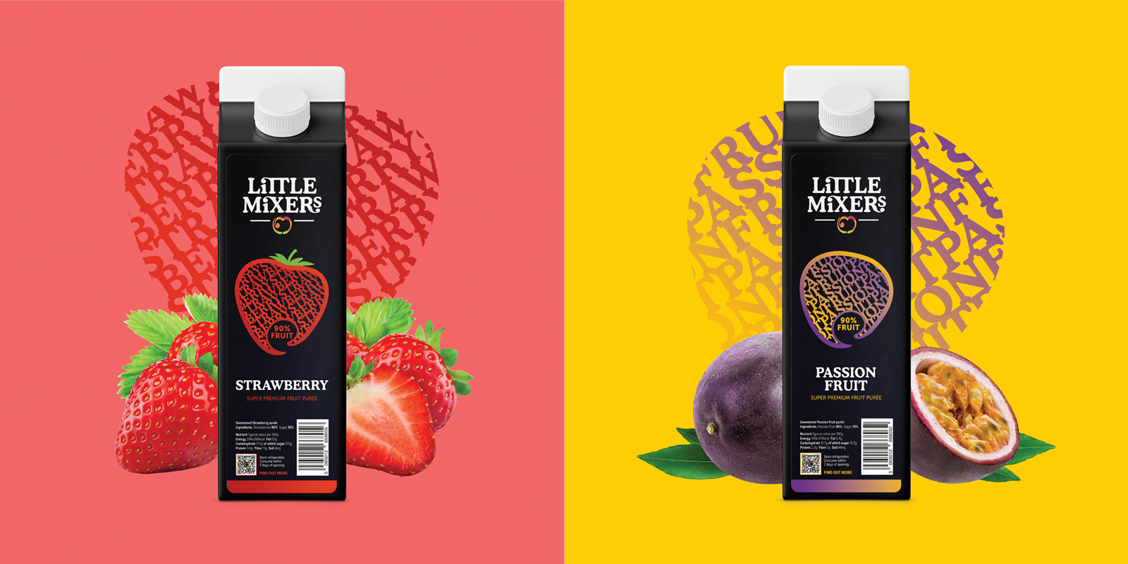 Little Mixers super premium fruit purée packaging design